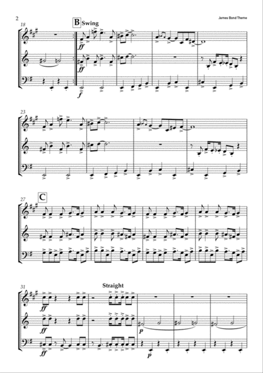 James Bond Theme Brass Ensemble scores gallery preview page 2