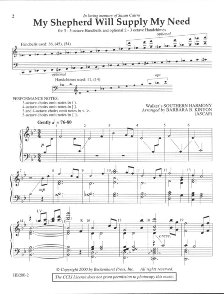 My Shepherd Will Supply My Need - Kinyon 5-Octaves scores gallery preview page 2