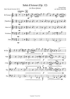 Book cover for Salut d'Amour, Op.12 - Edward Elgar (Brass Quintet)