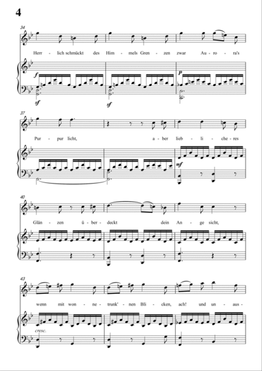 Schubert-Als ich sie errothen sah inbB for Vocal and Piano Voice scores gallery preview page 5