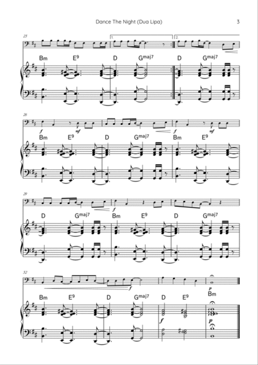 Dance The Night Bassoon scores gallery preview page 3