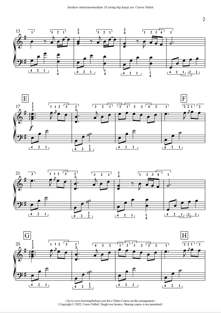 Inisheer Celtic Harp scores gallery preview page 3