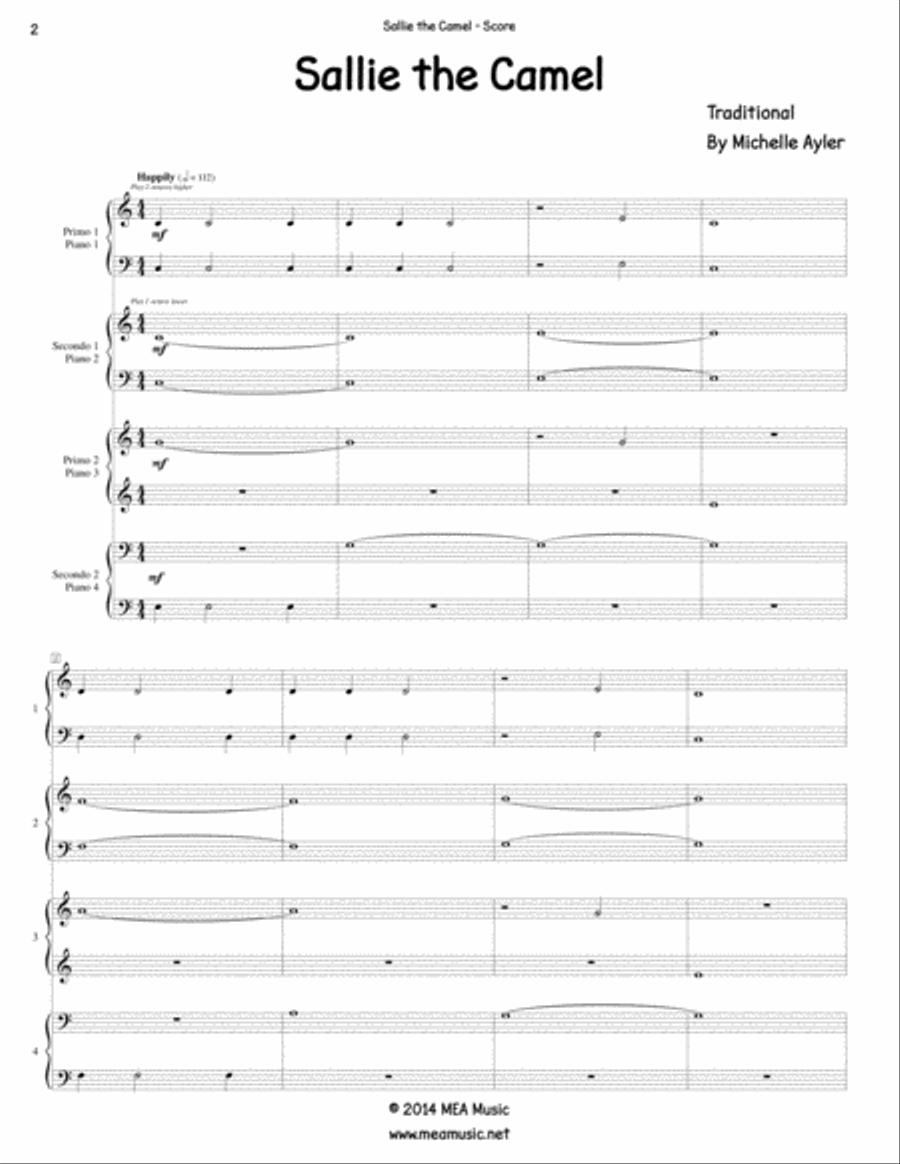 Sallie the Camel (Quartet) Small Ensemble scores gallery preview page 2