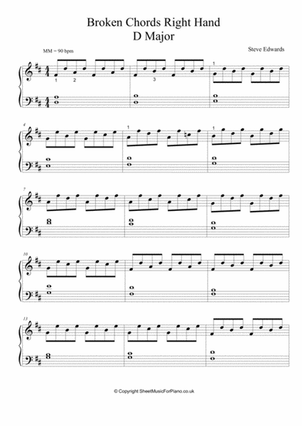 Alberti Bass Style Broken Chords Study - Moderate Piano image number null