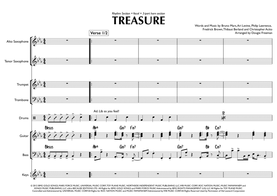 Treasure Large Ensemble scores gallery preview page 1