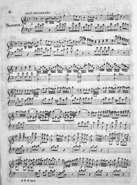 Blattman's Arrangement of a Favorite Sonata By Pleyel for the Harp or Piano Forte, with an Accompaniment for the Flute or Violi