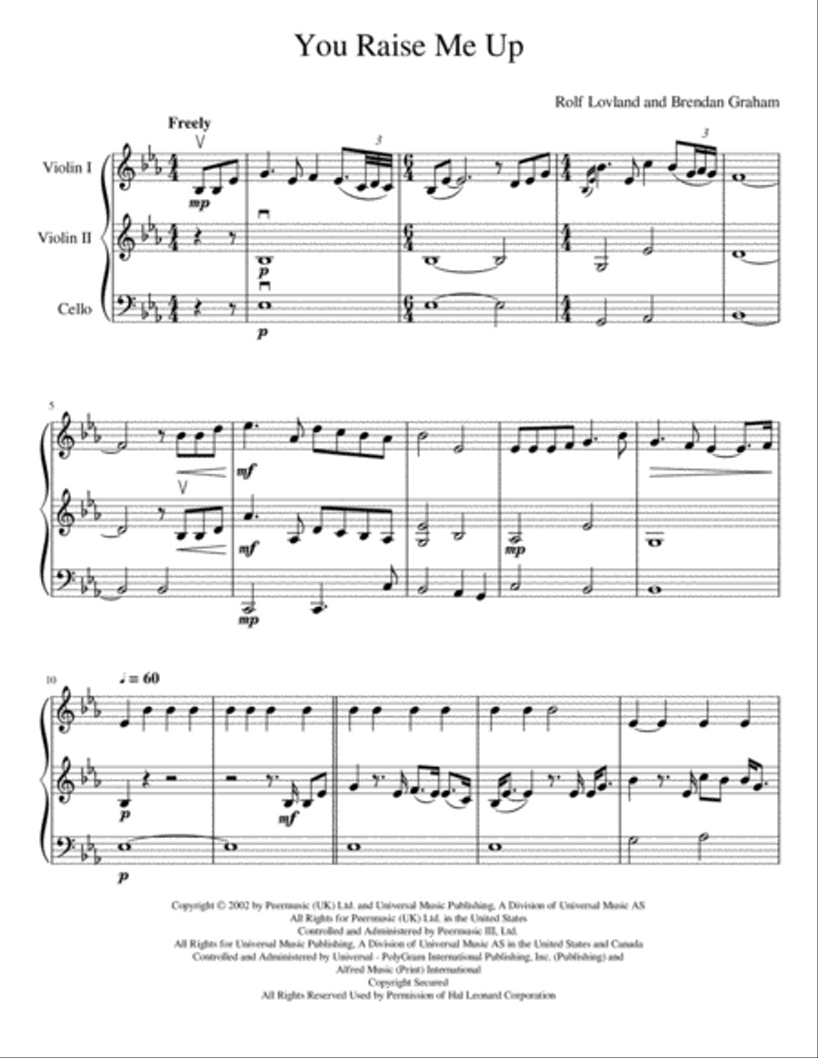You Raise Me Up You Raise Me Up String Trio scores gallery preview page 2