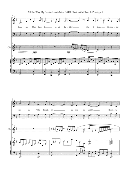 ALL THE WAY MY SAVIOR LEADS ME (SATB Choir with Oboe & Piano - Octavo plus Oboe & Choir Part include image number null