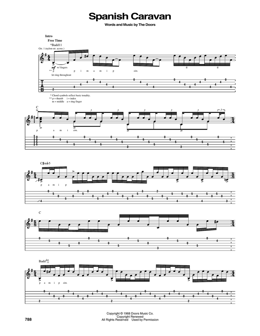 Spanish Caravan Acoustic Guitar scores gallery preview page 1