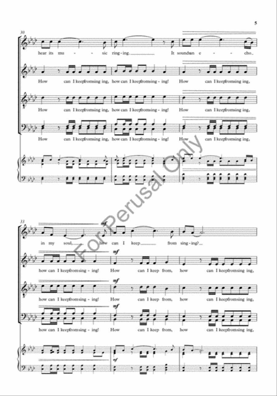 How can I keep from singing? 4-Part scores gallery preview page 5