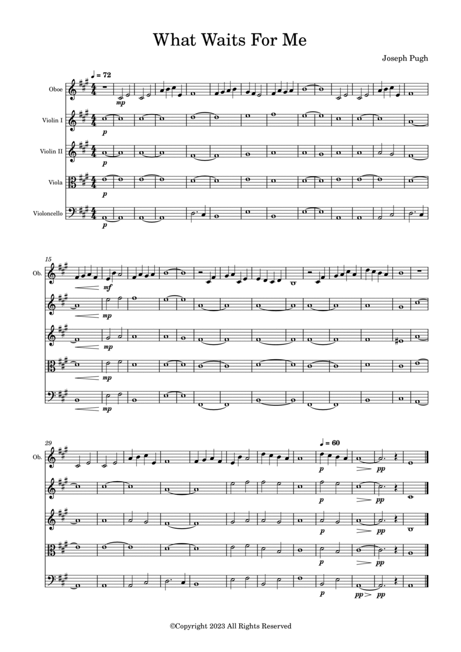 What Waits For Me (Oboe/Flute Solo) Chamber Music scores gallery preview page 1
