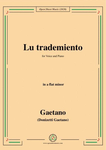 Donizetti-Lu trademiento,in a flat minor,for Voice and Piano