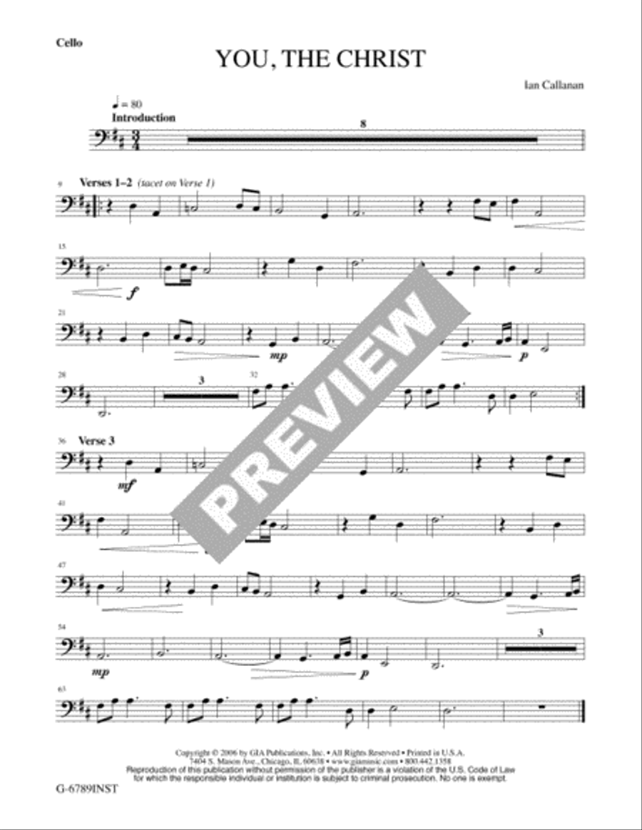 You, the Christ - Instrument edition Cello scores gallery preview page 3