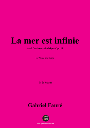 Book cover for G. Fauré-La mer est infinie,in D Major,Op.118 No.1