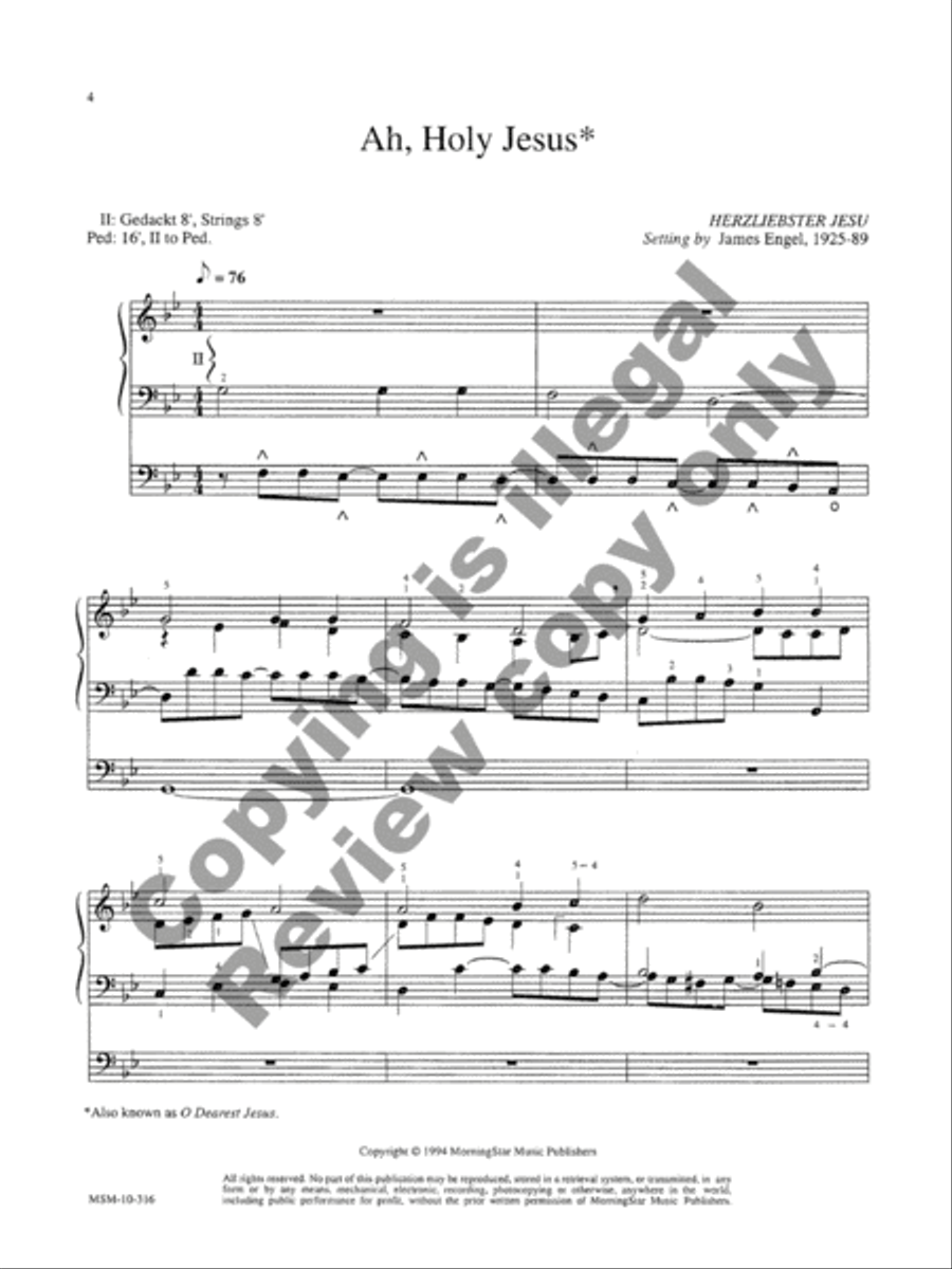 Nine Easy Chorale Preludes for Lent Organ scores gallery preview page 5