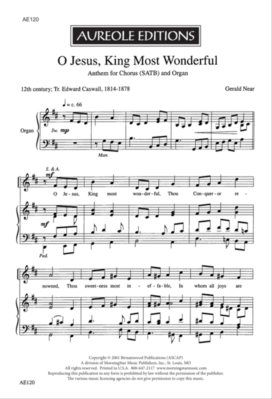 O Jesus, King Most Wonderful 4-Part scores gallery preview page 2