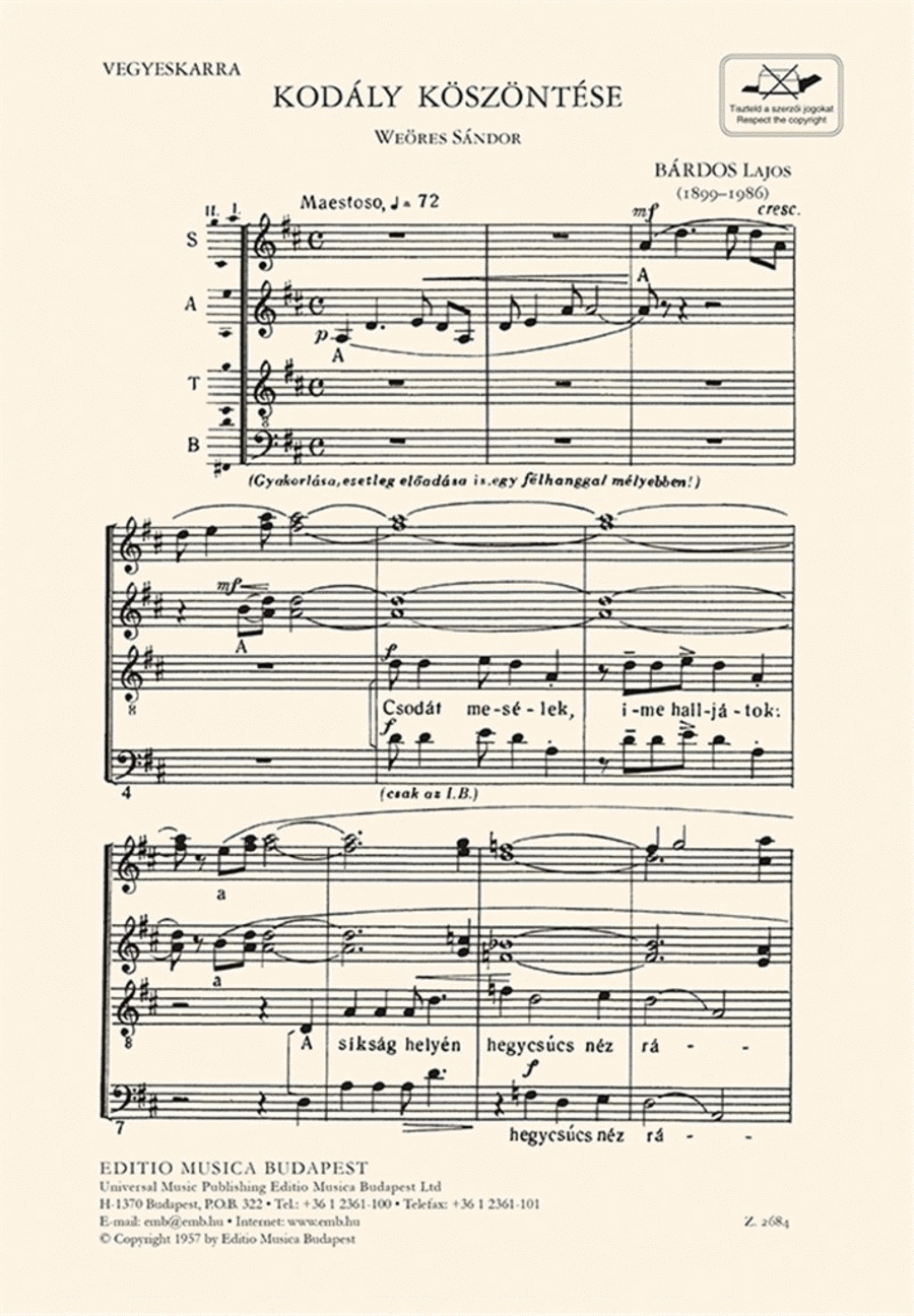 Kodaly koszontese