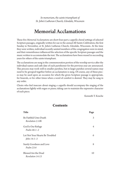Memorial Acclamations (Downloadable)