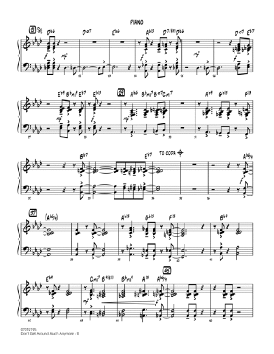 Don't Get Around Much Anymore - Piano Jazz Ensemble scores gallery preview page 2