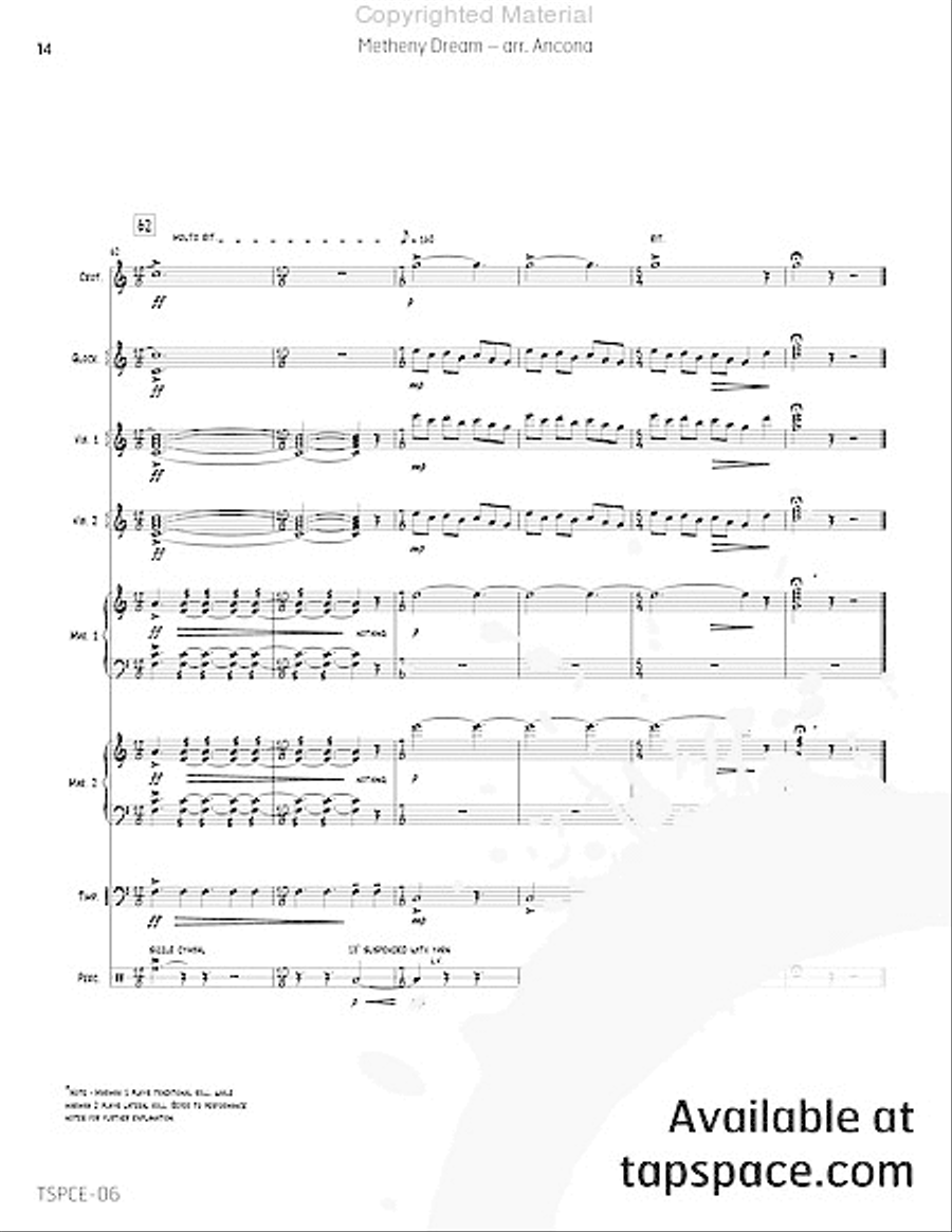 Metheny Dream Percussion Ensemble scores gallery preview page 17