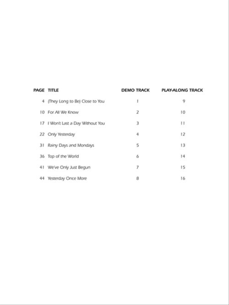 Carpenters Piano, Vocal, Guitar scores gallery preview page 4