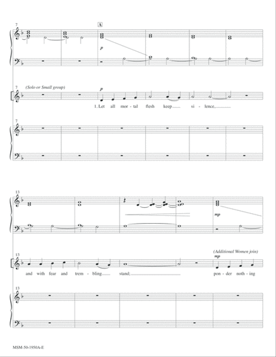 Processional on Let All Mortal Flesh Keep Silence (Downloadable Brass Score) Choir scores gallery preview page 2
