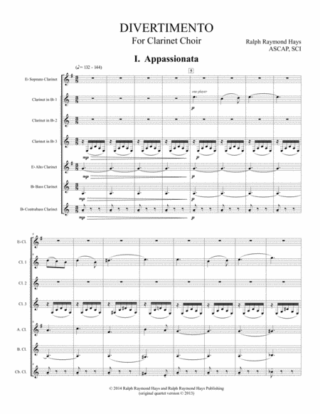 Divertimento For Clarinet Choir image number null