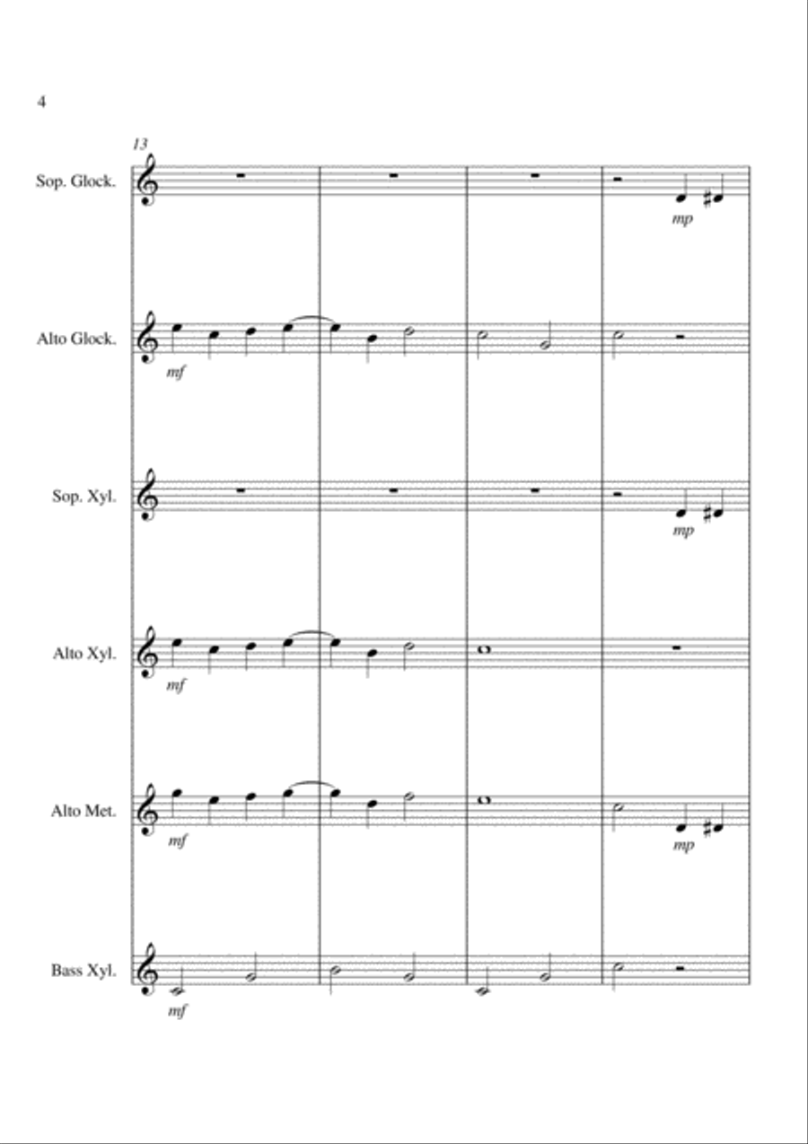 The Entertainer (Main Theme) - For Orff Ensemble Percussion Ensemble scores gallery preview page 4