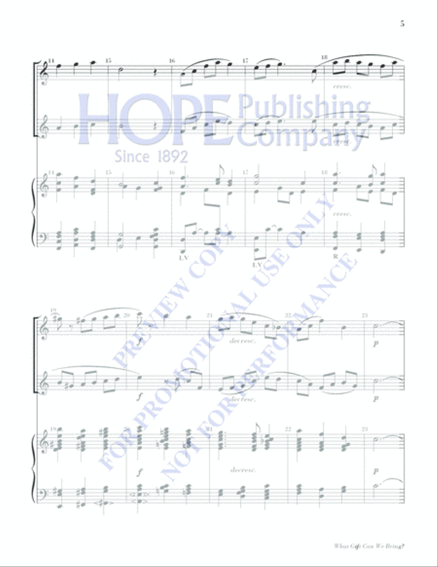 What Gift Can We Bring Piano scores gallery preview page 5