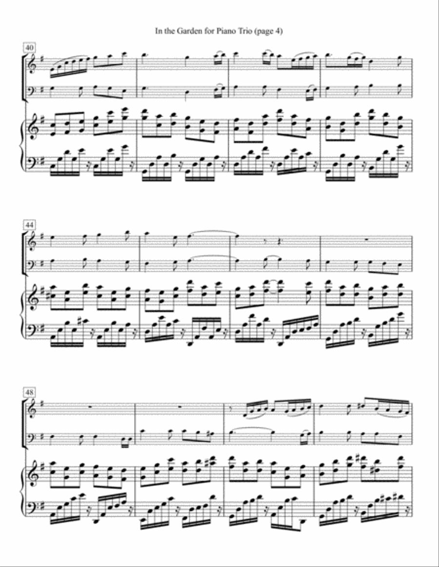 In the Garden for Piano Trio Piano Trio scores gallery preview page 4