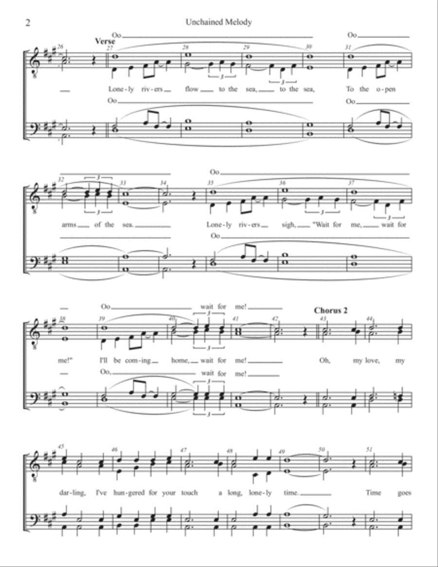 Unchained Melody TTBB scores gallery preview page 2