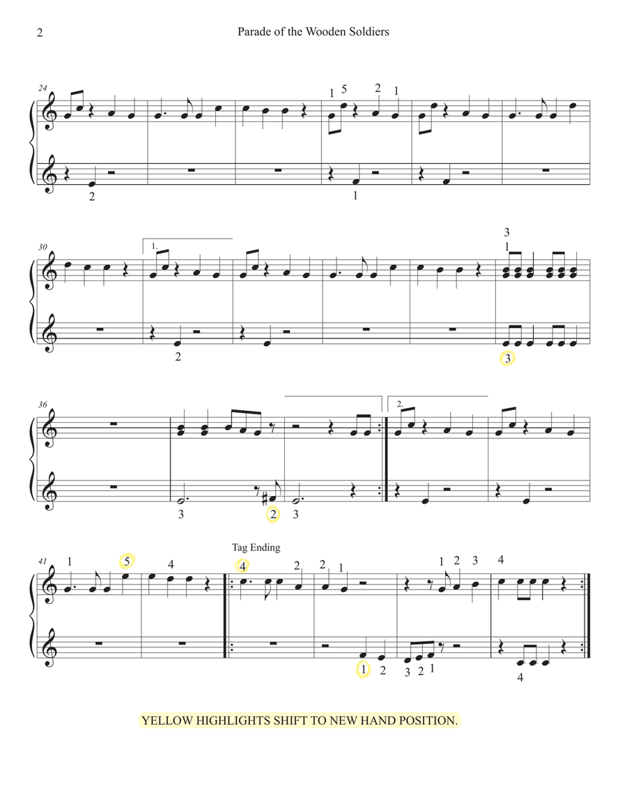 Parade of the Wooden Soldiers - easy piano duet Easy Piano scores gallery preview page 3