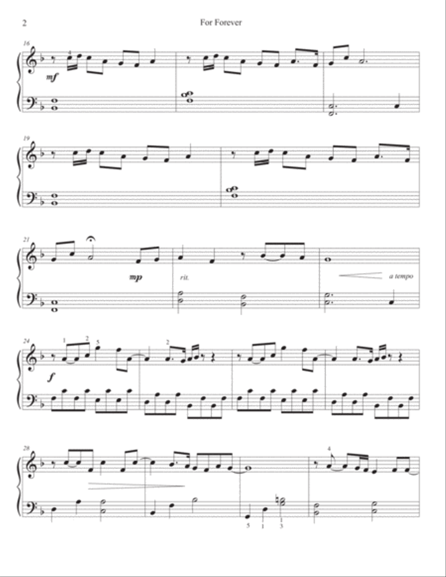 For Forever For Forever Easy Piano scores gallery preview page 3