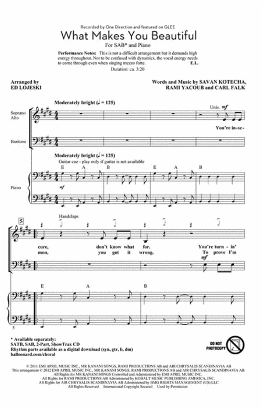 What Makes You Beautiful 3-Part scores gallery preview page 2