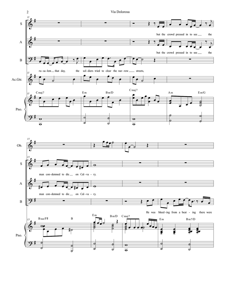 Via Dolorosa Via Dolorosa Piano, Vocal scores gallery preview page 2