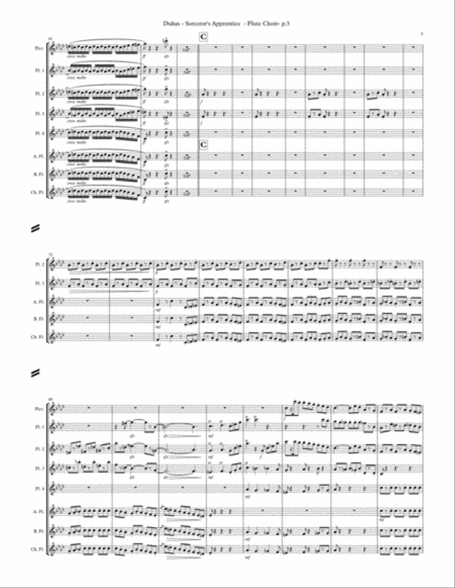 Sorcerer's Apprentice Flute Choir scores gallery preview page 5