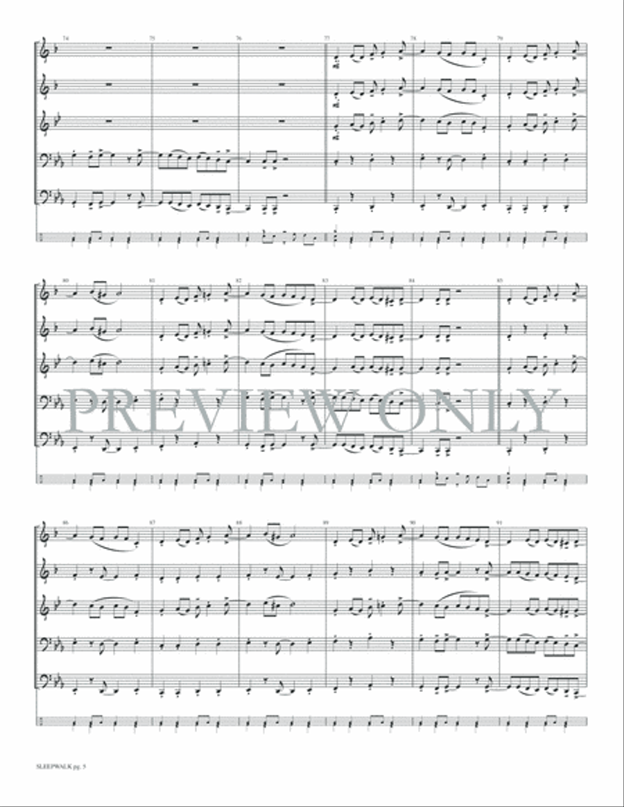Sleepwalk Sleepwalk Brass Ensemble scores gallery preview page 7