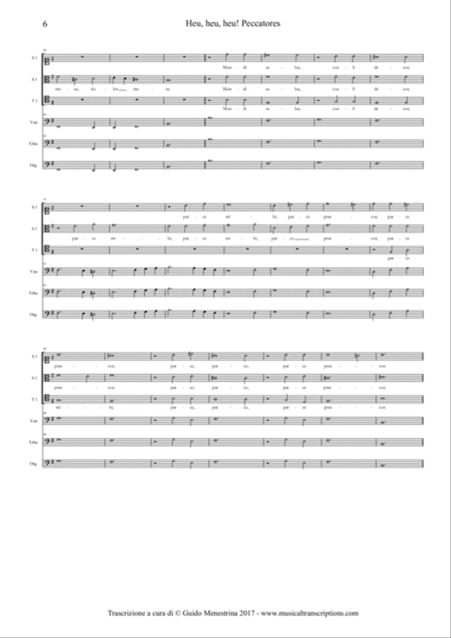 Leopold I (1640-1705) - Heu! Heu! Heu! Peccatores! 4-Part scores gallery preview page 6