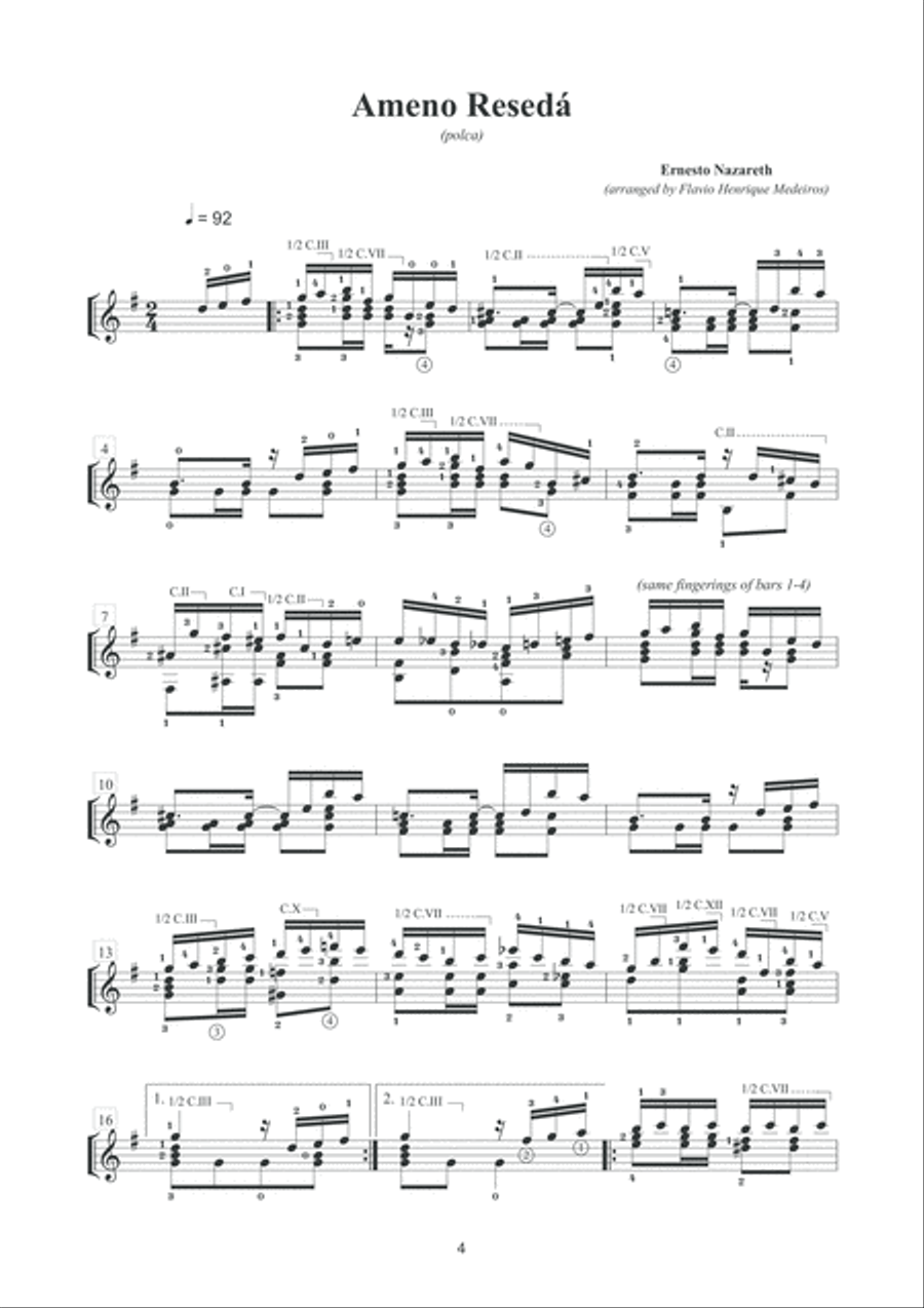Ernesto Nazareth Guitar Solo Anthology Acoustic Guitar scores gallery preview page 5