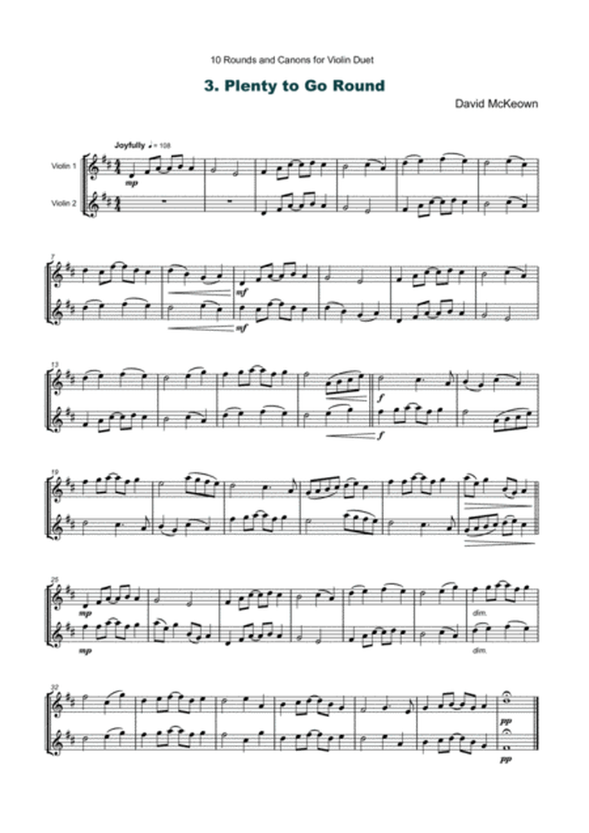 10 Rounds and Canons for Violin Duet