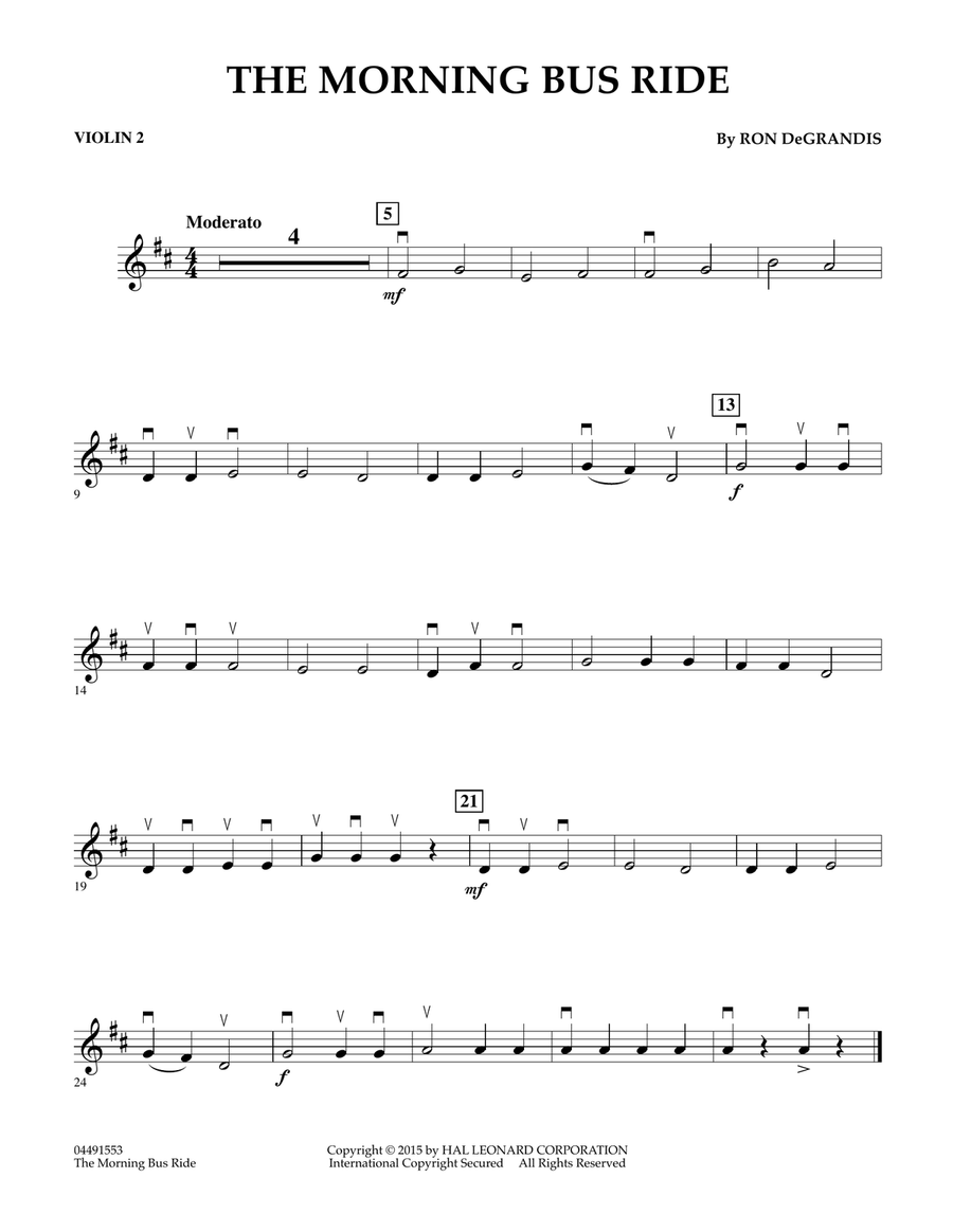 The Morning Bus Ride - Violin 2 Orchestra scores gallery preview page 1