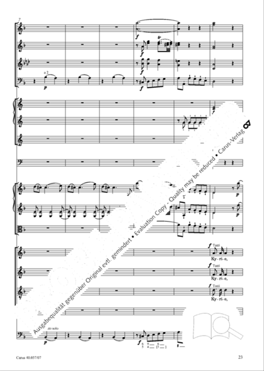 Kyrie in D minor 4-Part scores gallery preview page 24
