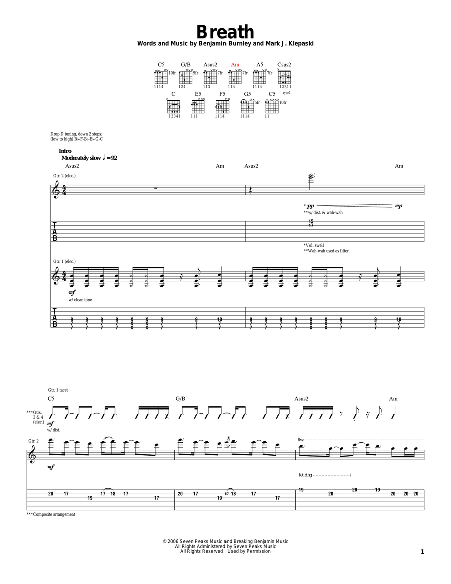 Breath Acoustic Guitar scores gallery preview page 1
