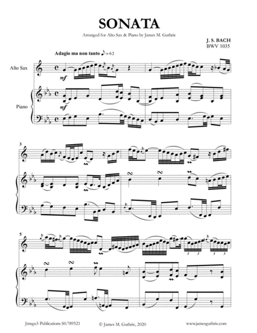 BACH: Sonata BWV 1035 for Alto Sax & Piano image number null