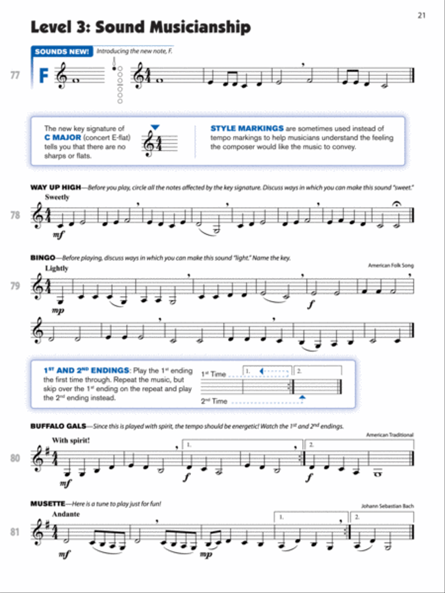 Sound Innovations for Concert Band, Book 1 Concert Band Methods scores gallery preview page 3
