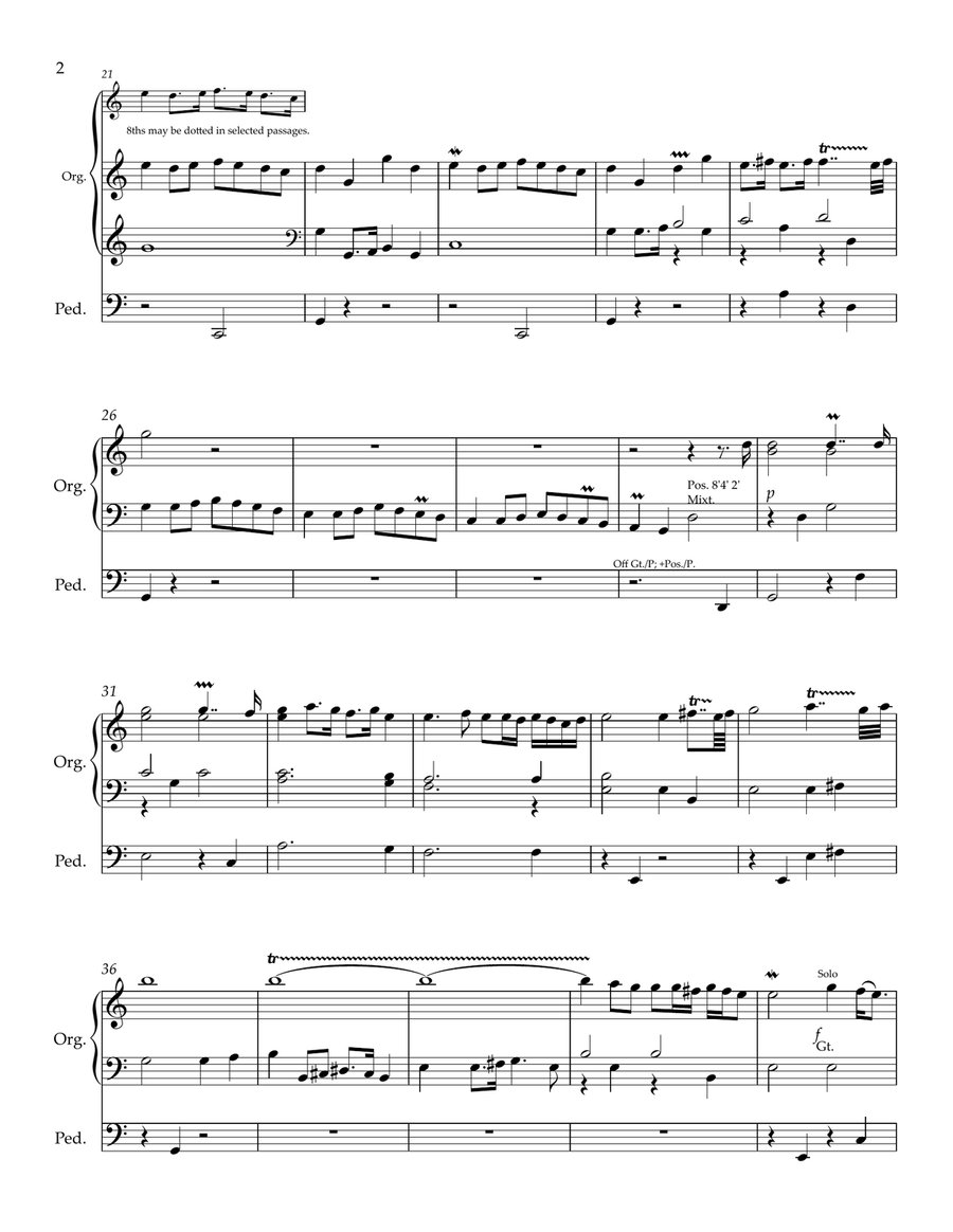 Purcell -Trumpet Tune in C Major - Organ Trumpet scores gallery preview page 3