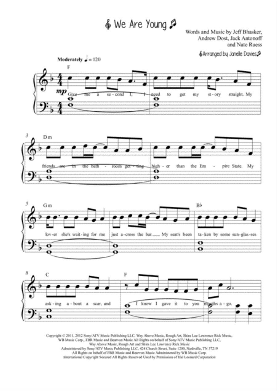 We Are Young We Are Young Voice scores gallery preview page 1