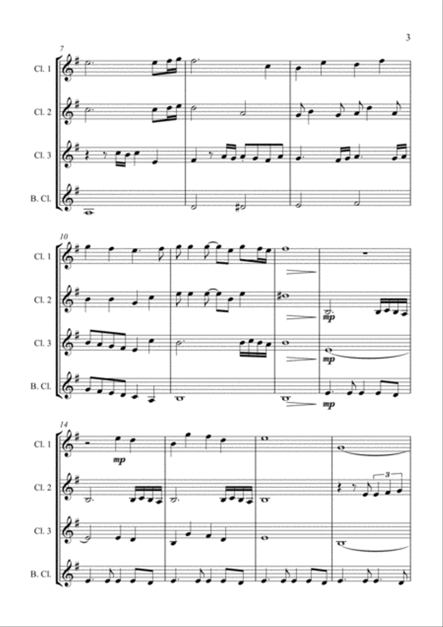 Final Countdown Clarinet Quartet scores gallery preview page 3