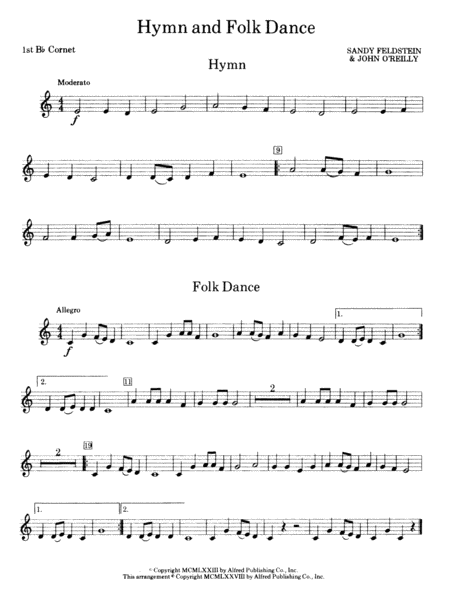 Hymn and Folk Dance: 1st B-flat Cornet