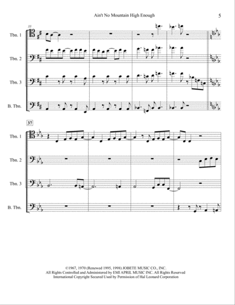 Ain't No Mountain High Enough Brass Ensemble scores gallery preview page 6